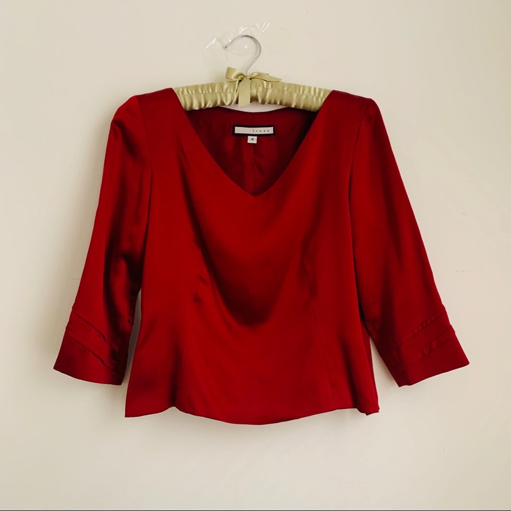Stunning Lela Rose blouse burgundy 4 2 xs small